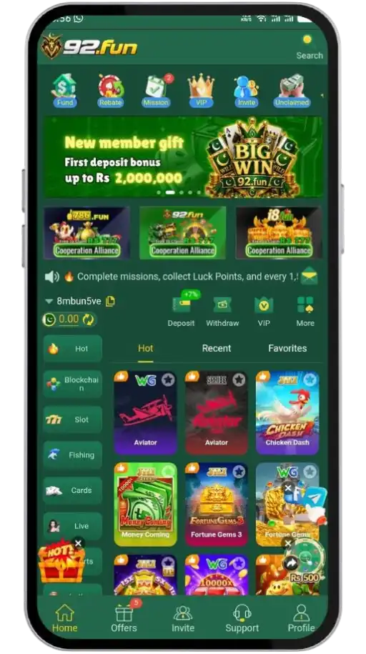 92Fun Game Interface