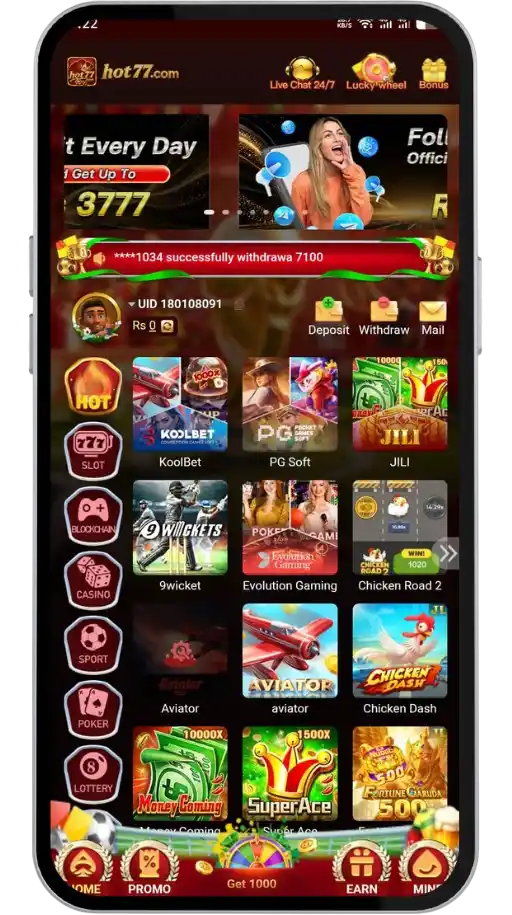 Hot77 Game Interface