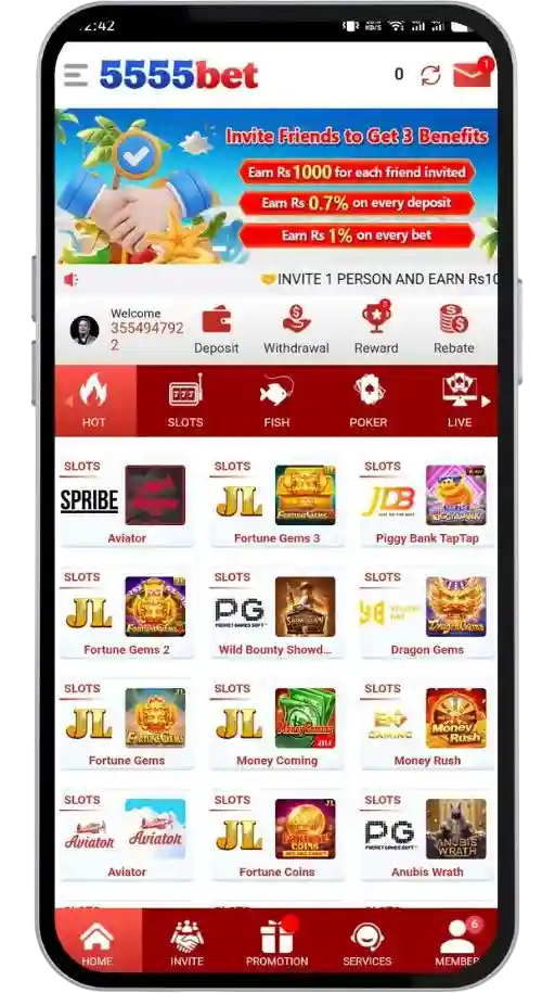 5555bet Game Interface