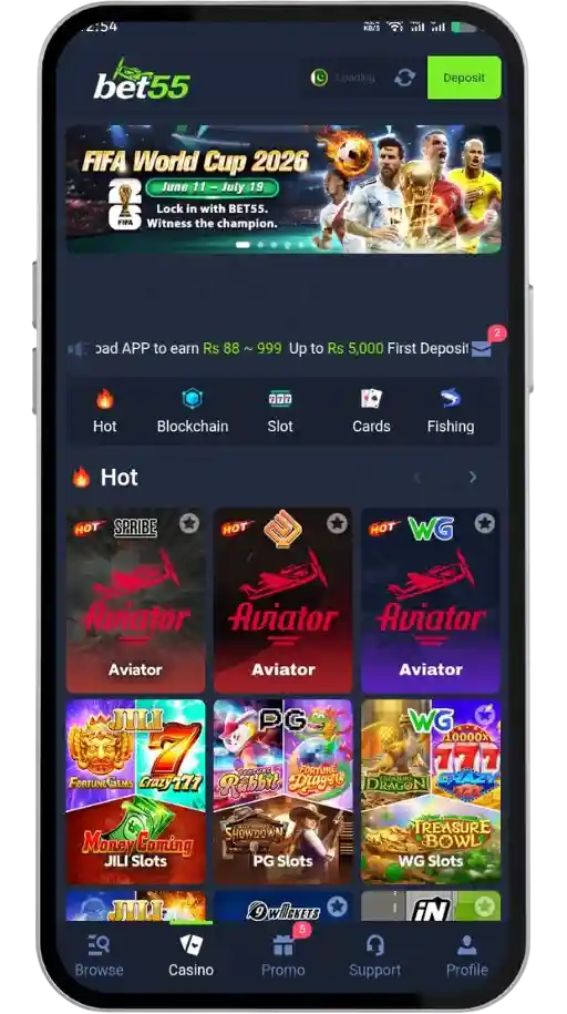 Bet55 Game Interface
